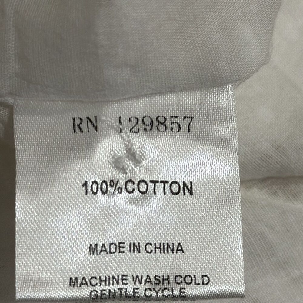 The Shirt Rochelle Behrens White Floral Sleeveless Ruffle Dress Size M - EUC - Picture 6 of 7